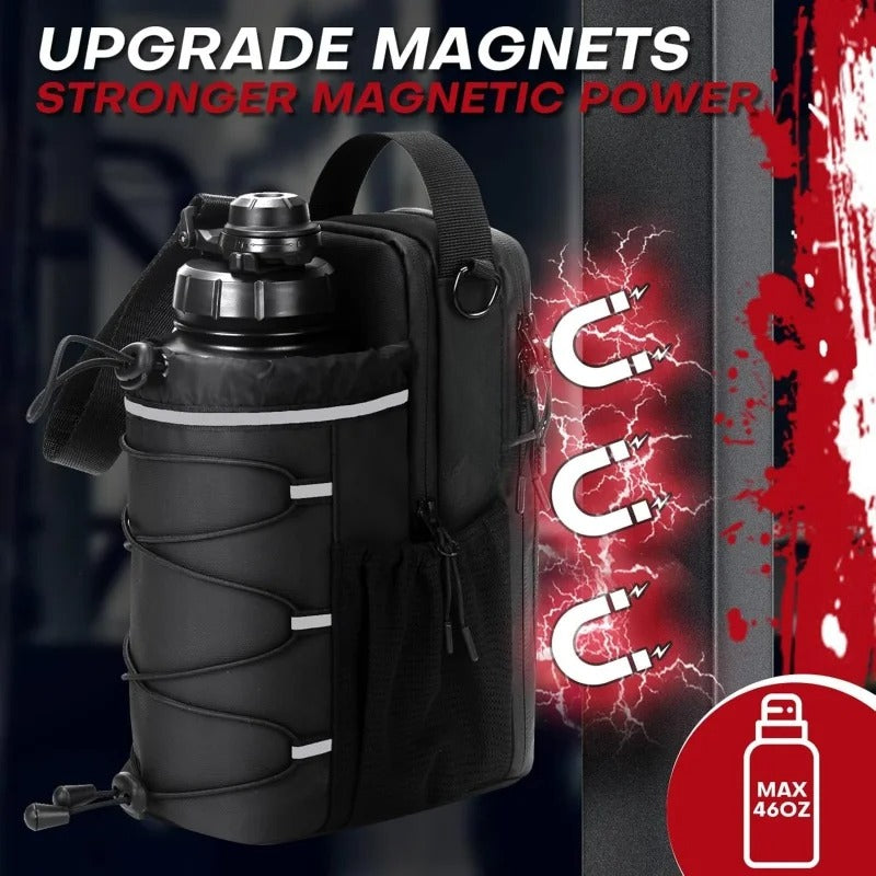 Magnetic Gym Sling Bag with Water Bottle Holder